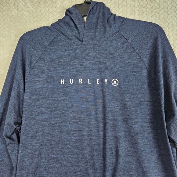 Hurley Performance Hoodie Mens Large Heather Blue Lightweight Skate Athleisure - Picture 2 of 7
